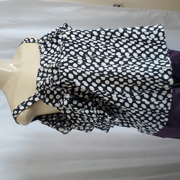 J. Crew Collection Silk Cold-Shoulder Top in Ratti Polka Dot Size L - Picture 2 of 10